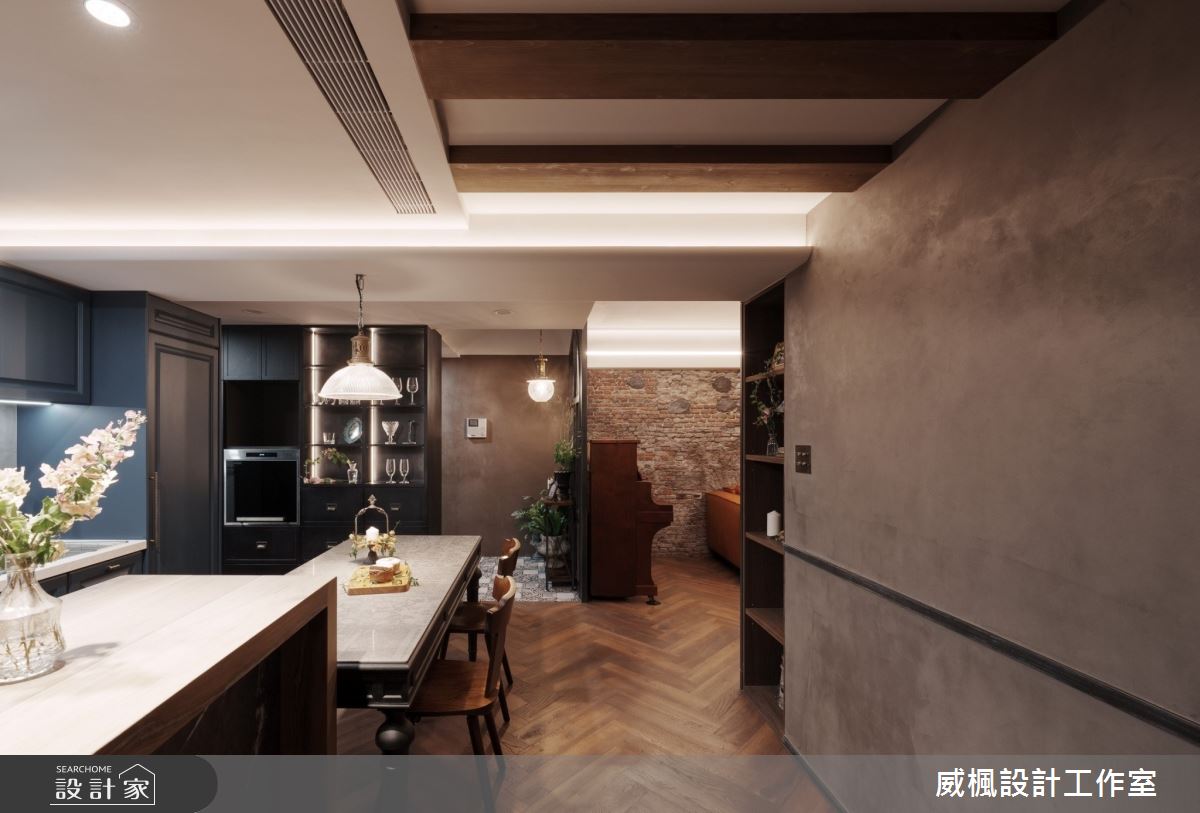 25坪老屋(16~30年)＿法式工業風餐廳廚房中島案例圖片＿威楓設計＿威楓_41 法式.浪漫.工業之10