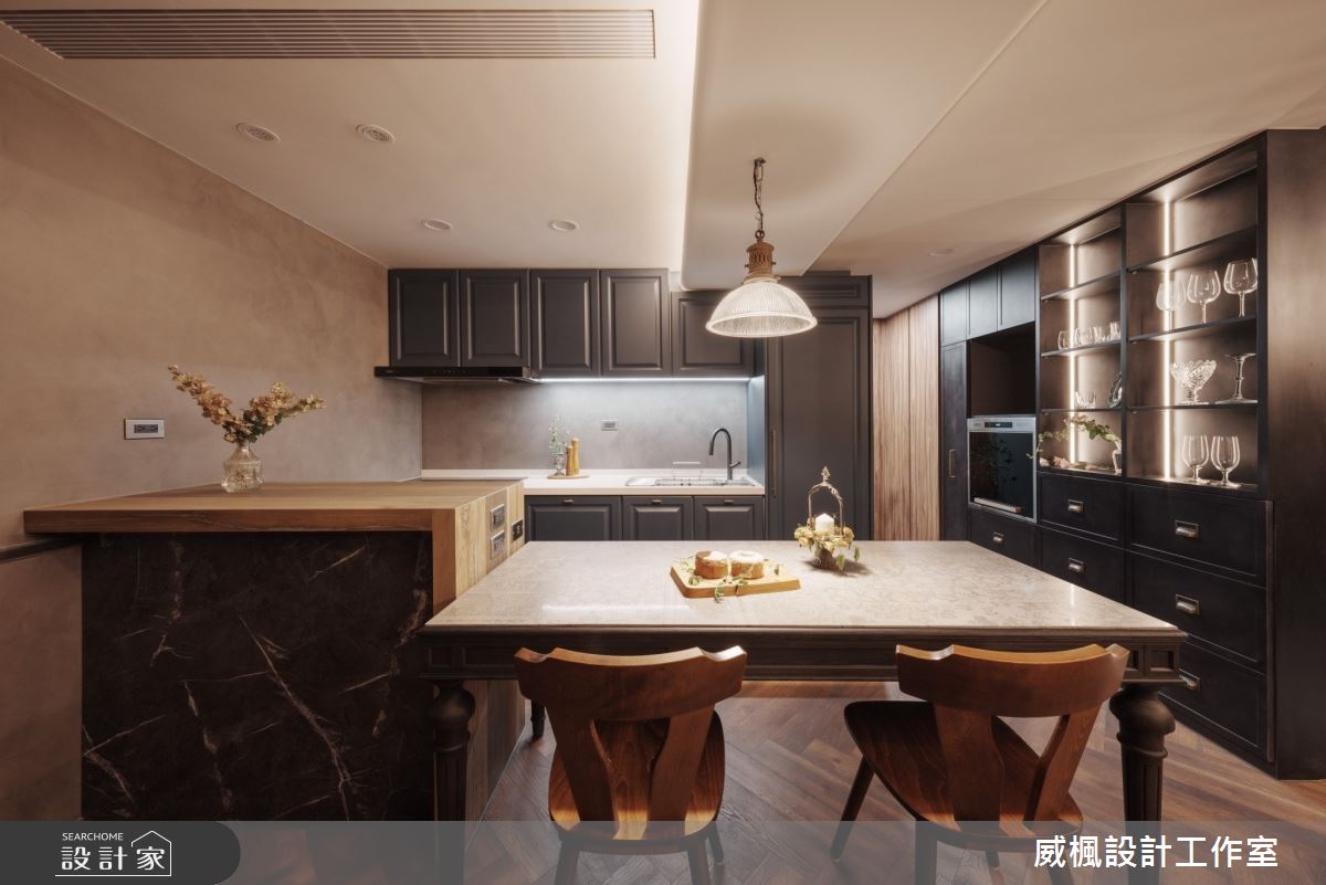 25坪老屋(16~30年)＿法式工業風餐廳廚房中島案例圖片＿威楓設計＿威楓_41 法式.浪漫.工業之14