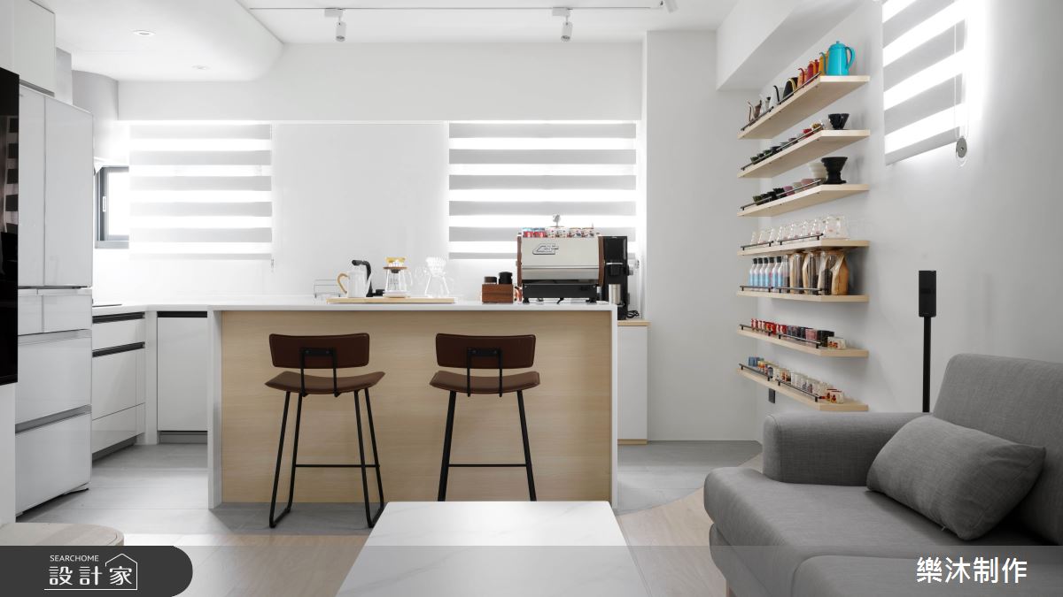 21坪老屋(16~30年)＿北歐風客廳餐廳廚房吧檯中島案例圖片＿樂沐制作空間設計＿樂沐_49之3