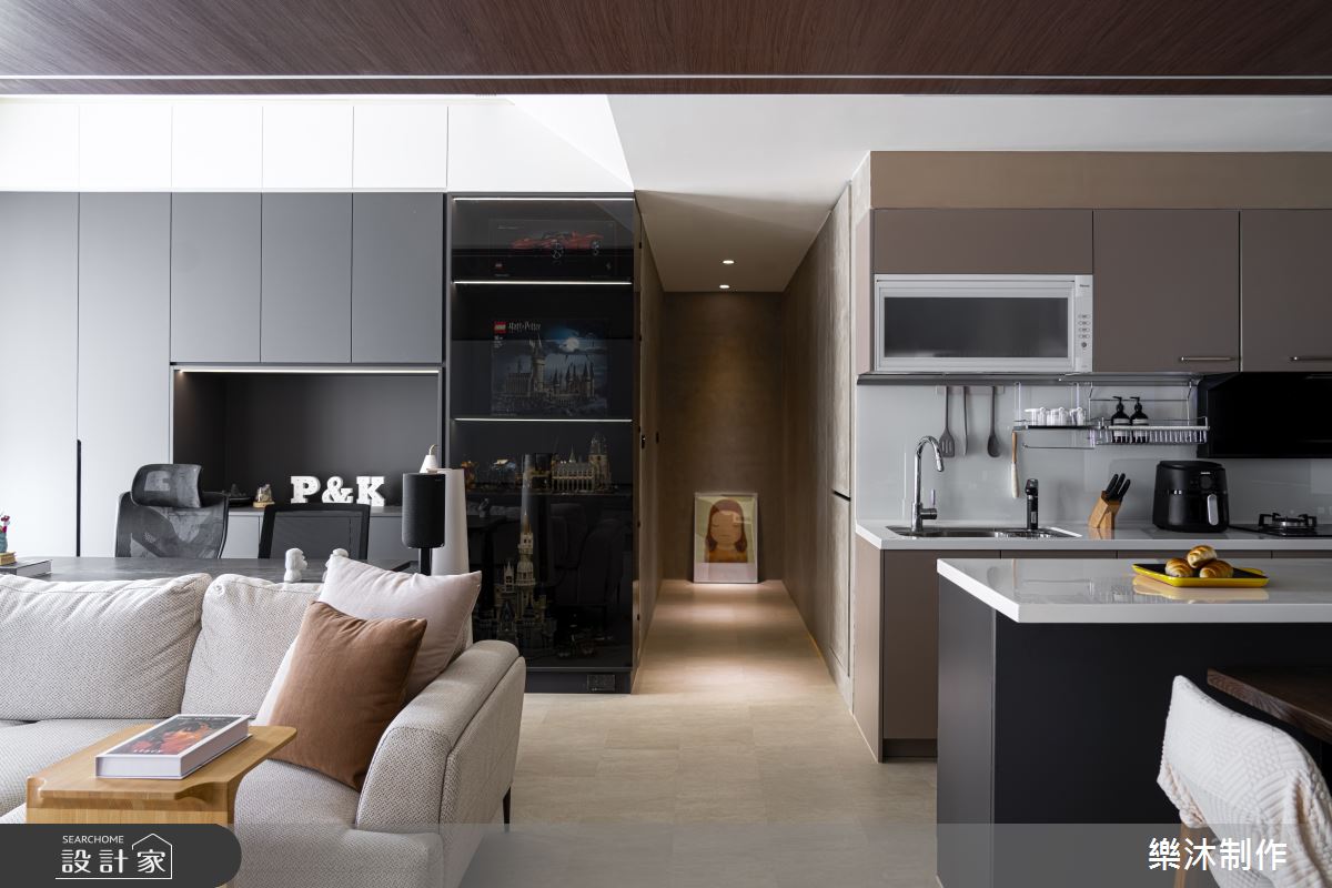 26坪新成屋(5年以下)＿現代風客廳廚房書房走廊中島案例圖片＿樂沐制作空間設計＿樂沐_59之20
