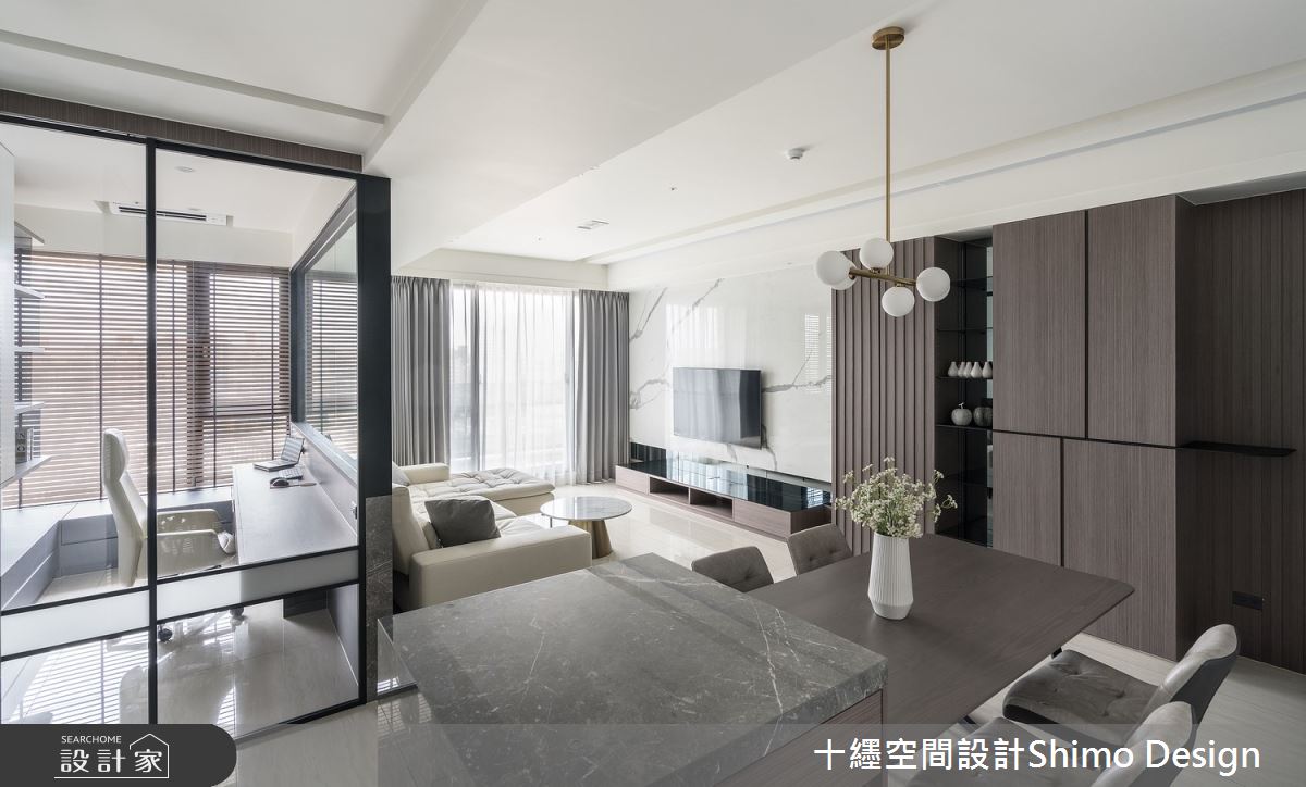 49坪新成屋(5年以下)＿現代風客廳餐廳書房中島案例圖片＿十纆室內裝修設計有限公司＿十纆_靜謐之8