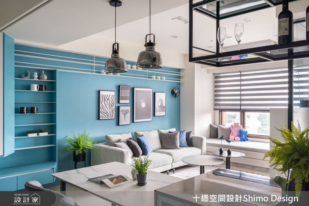 39坪新成屋(5年以下)＿混搭風客廳餐廳臥榻中島案例圖片＿十纆室內裝修設計有限公司＿十纆_藍與灰的日常散步之6
