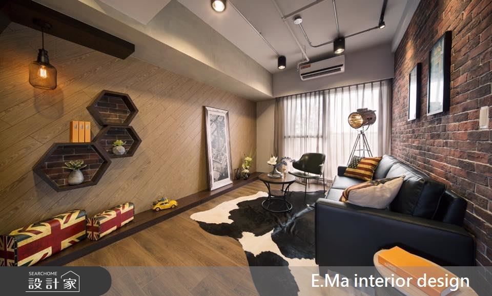 32坪新成屋(5年以下)＿工業風客廳案例圖片＿艾馬室內裝修設計＿艾馬_01之2