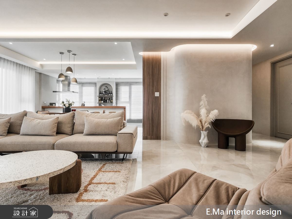 97坪新成屋(5年以下)＿侘寂風客廳案例圖片＿艾馬室內裝修設計＿艾馬_30之5