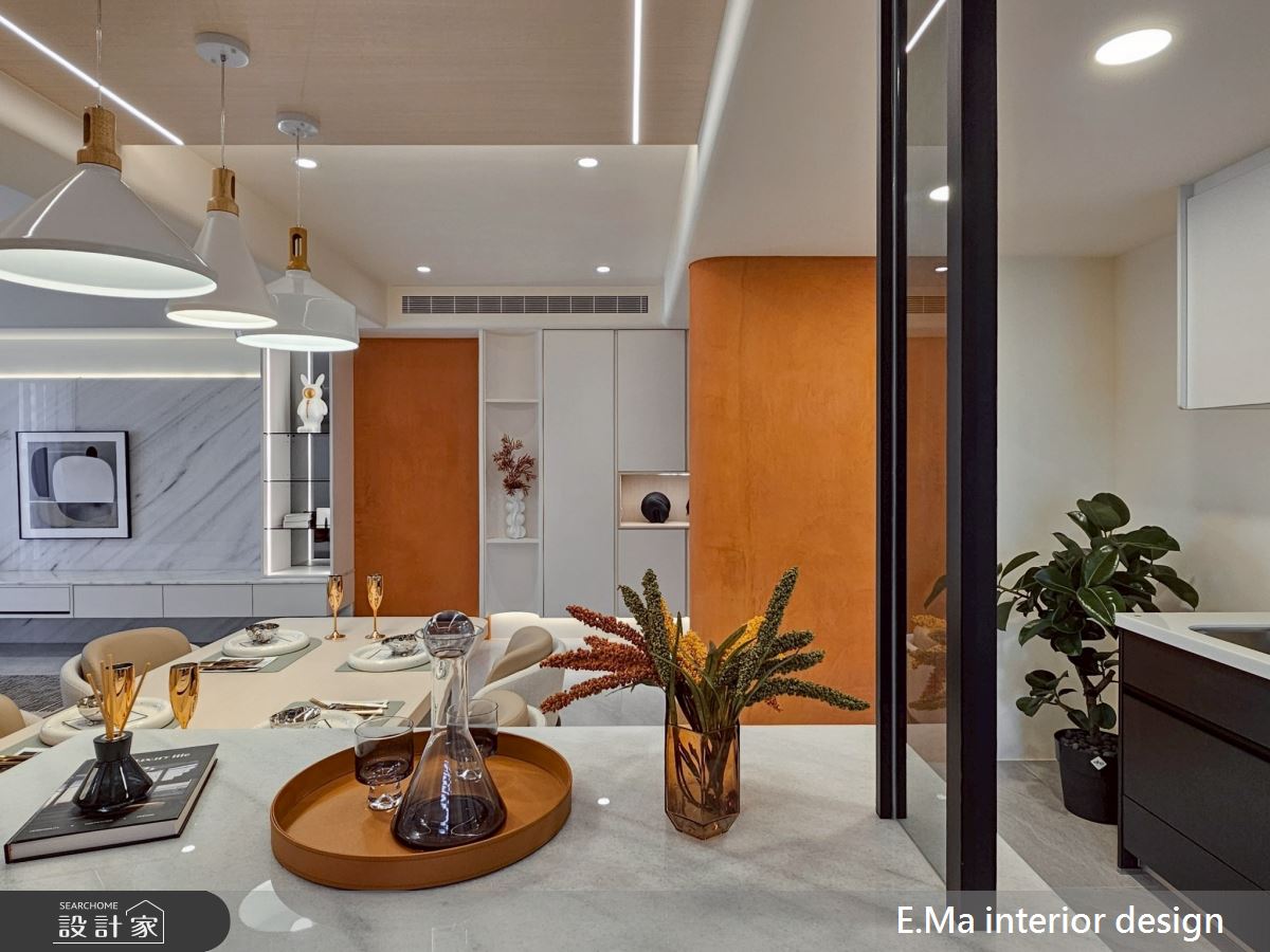 43坪新成屋(5年以下)＿輕莫蘭迪風餐廳中島案例圖片＿艾馬室內裝修設計＿艾馬_31之8
