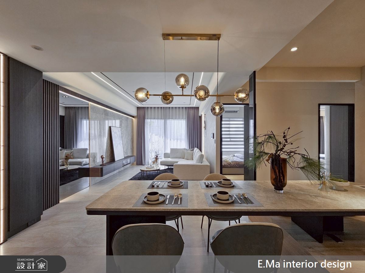 51坪新成屋(5年以下)＿極簡黑灰白風客廳餐廳案例圖片＿艾馬室內裝修設計＿艾馬_32之4