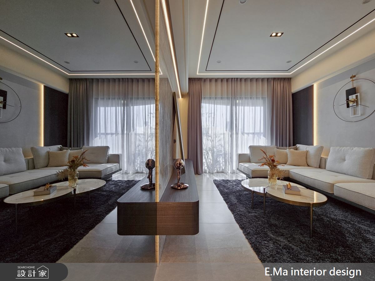 51坪新成屋(5年以下)＿極簡黑灰白風客廳案例圖片＿艾馬室內裝修設計＿艾馬_32之7