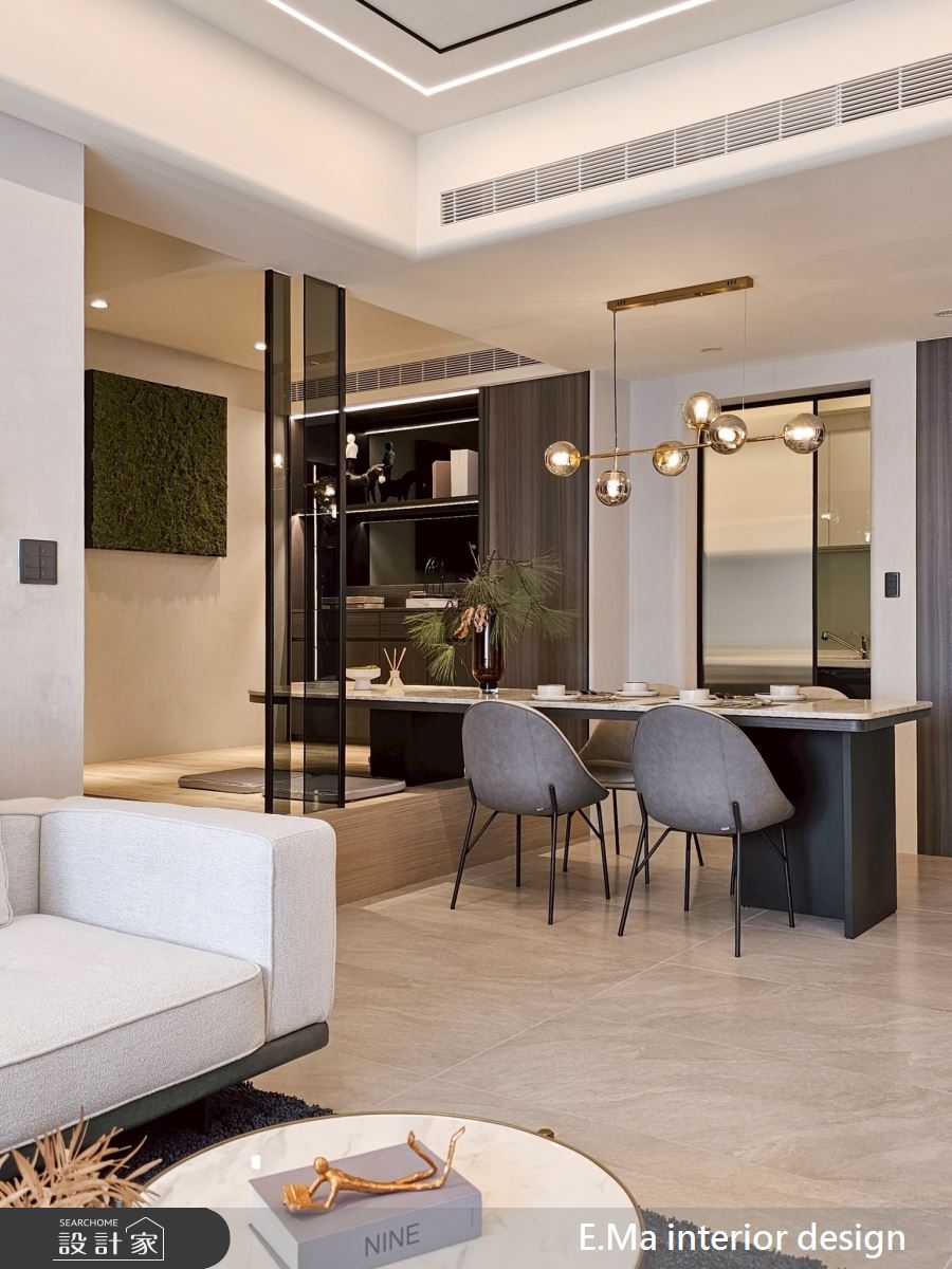 51坪新成屋(5年以下)＿極簡黑灰白風客廳餐廳書房案例圖片＿艾馬室內裝修設計＿艾馬_32之11