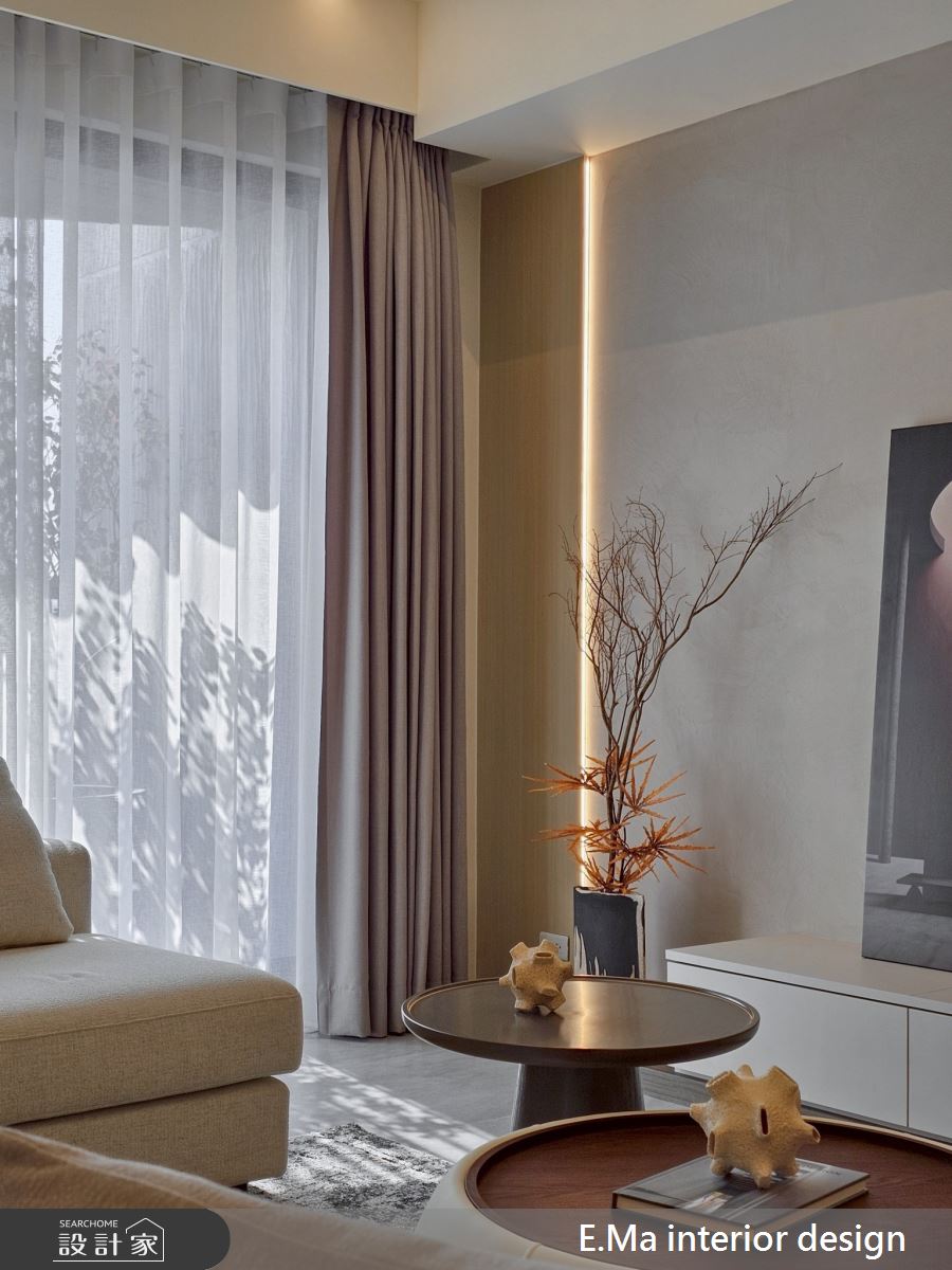 51坪新成屋(5年以下)＿日式奶茶風客廳案例圖片＿艾馬室內裝修設計＿艾馬_33之10