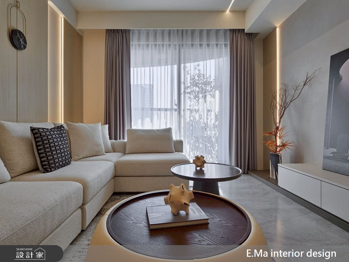 51坪新成屋(5年以下)＿日式奶茶風客廳案例圖片＿艾馬室內裝修設計＿艾馬_33之14