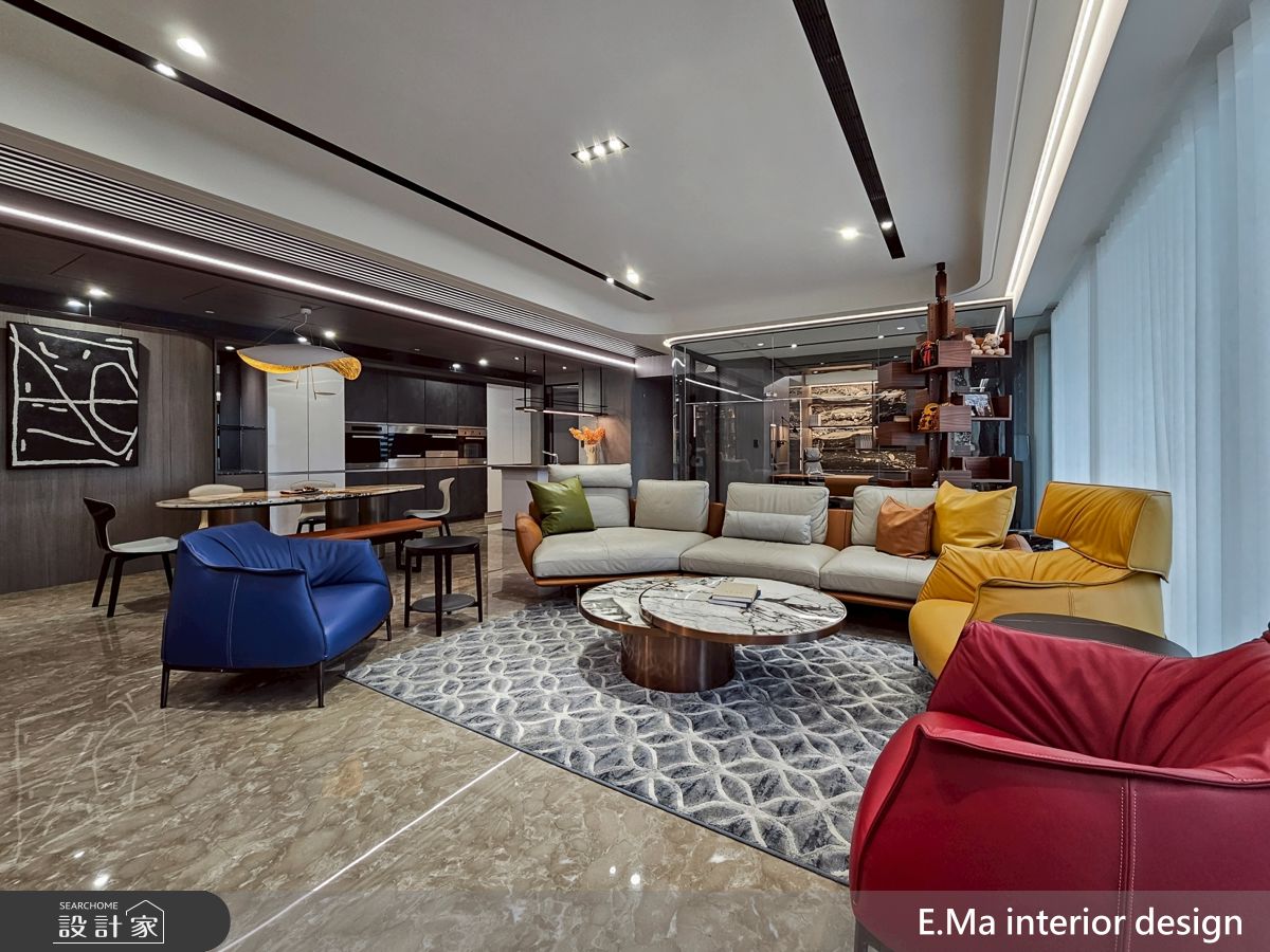60坪新成屋(5年以下)＿現代奢華風客廳餐廳案例圖片＿艾馬室內裝修設計＿艾馬_40之10