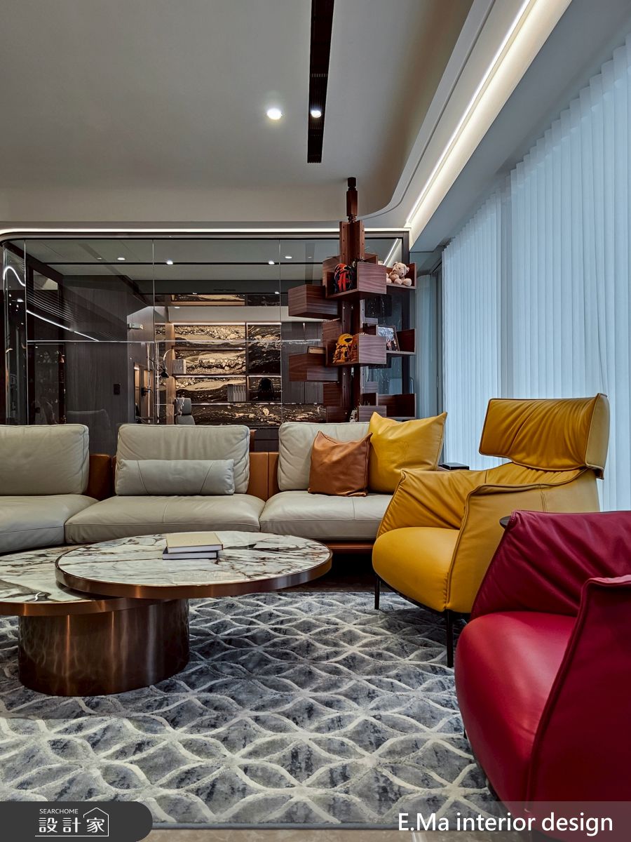 60坪新成屋(5年以下)＿現代奢華風客廳案例圖片＿艾馬室內裝修設計＿艾馬_40之9
