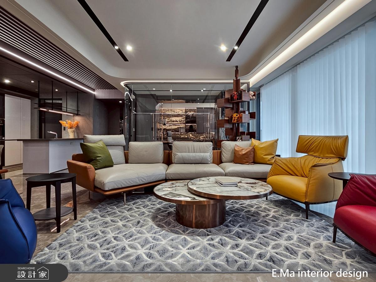 60坪新成屋(5年以下)＿現代奢華風客廳案例圖片＿艾馬室內裝修設計＿艾馬_40之8