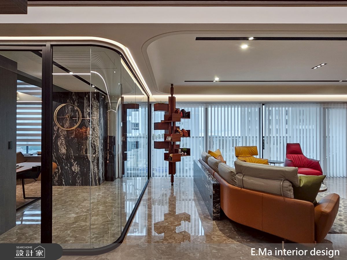 60坪新成屋(5年以下)＿現代奢華風客廳書房案例圖片＿艾馬室內裝修設計＿艾馬_40之7