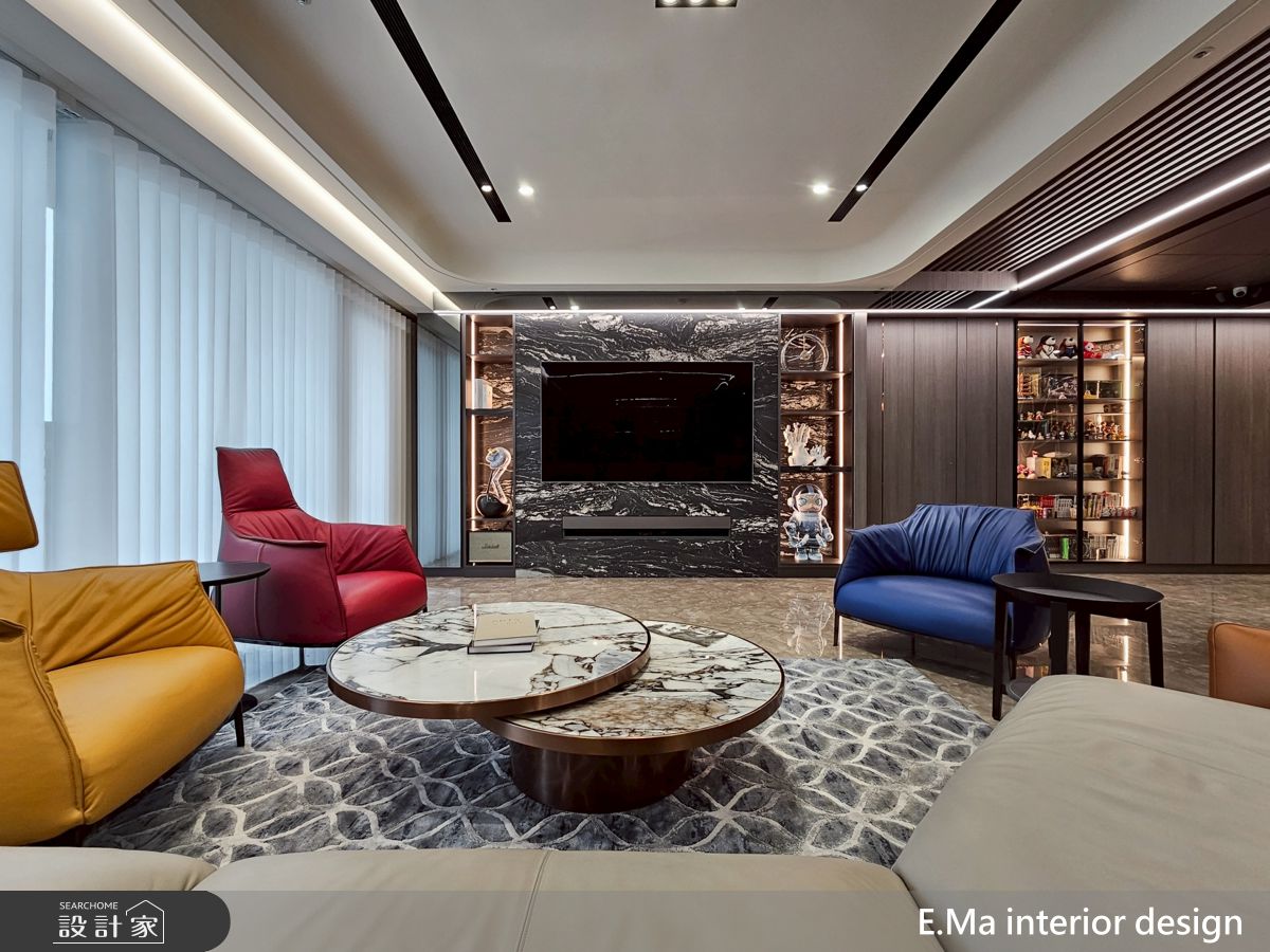 60坪新成屋(5年以下)＿現代奢華風客廳案例圖片＿艾馬室內裝修設計＿艾馬_40之5