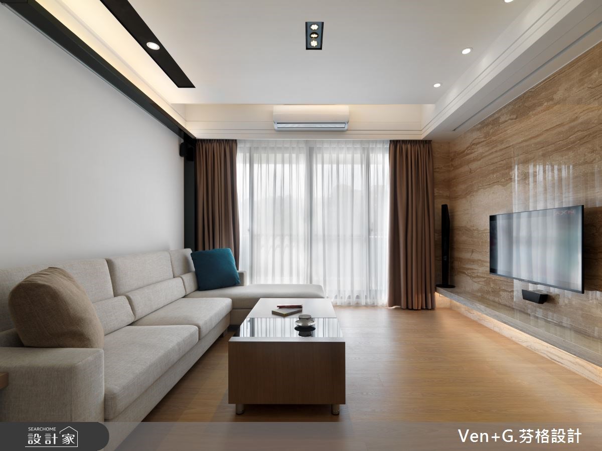 36坪新成屋(5年以下)＿簡約風客廳案例圖片＿芬格空間設計事務所＿芬格設計1.詠四時。慢活純粹 台北36坪簡約風之1