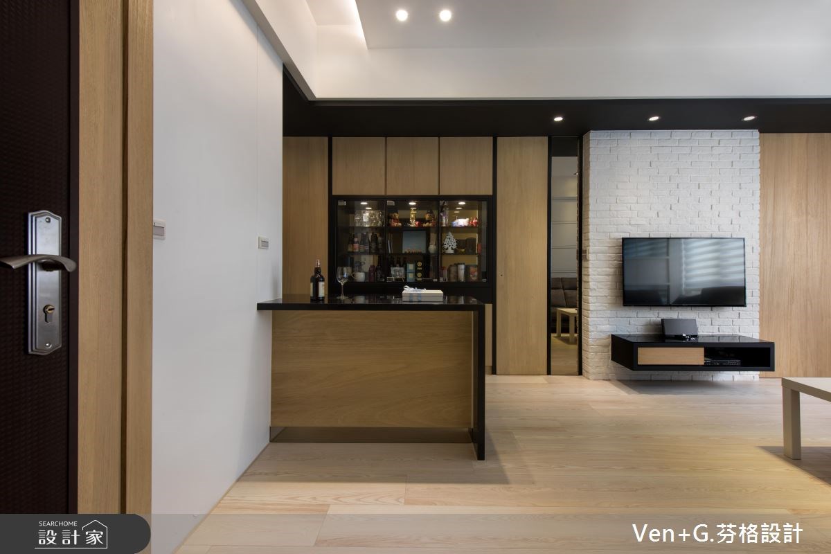 20坪新成屋(5年以下)＿北歐風玄關吧檯案例圖片＿芬格空間設計事務所＿芬格設計4.清新無壓人文美宅 台北20坪北歐風之1