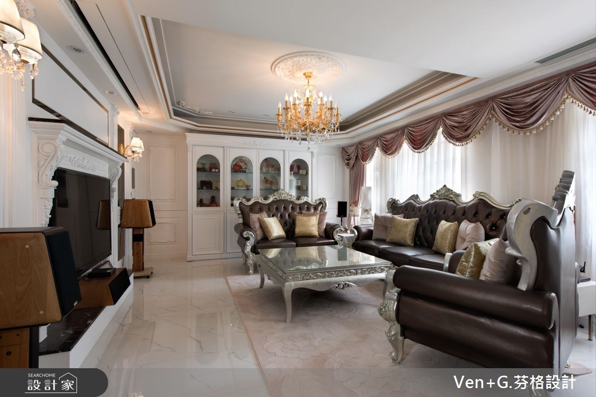 40坪老屋(16~30年)＿新古典客廳案例圖片＿芬格空間設計事務所＿芬格設計5.童趣與華麗的對決 台北老屋翻新40坪新古典之8