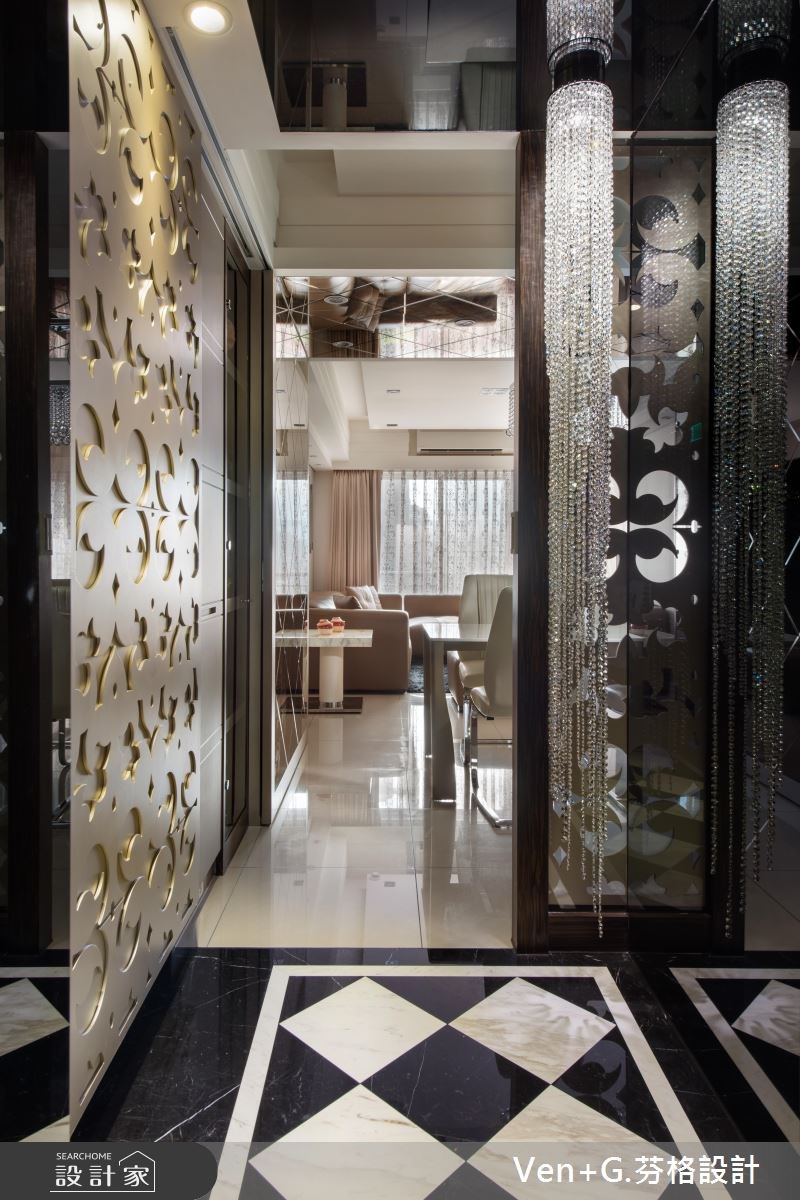 23坪新成屋(5年以下)＿奢華風玄關案例圖片＿芬格空間設計事務所＿芬格設計7.新古典奢華風 新北23坪奢華風之1