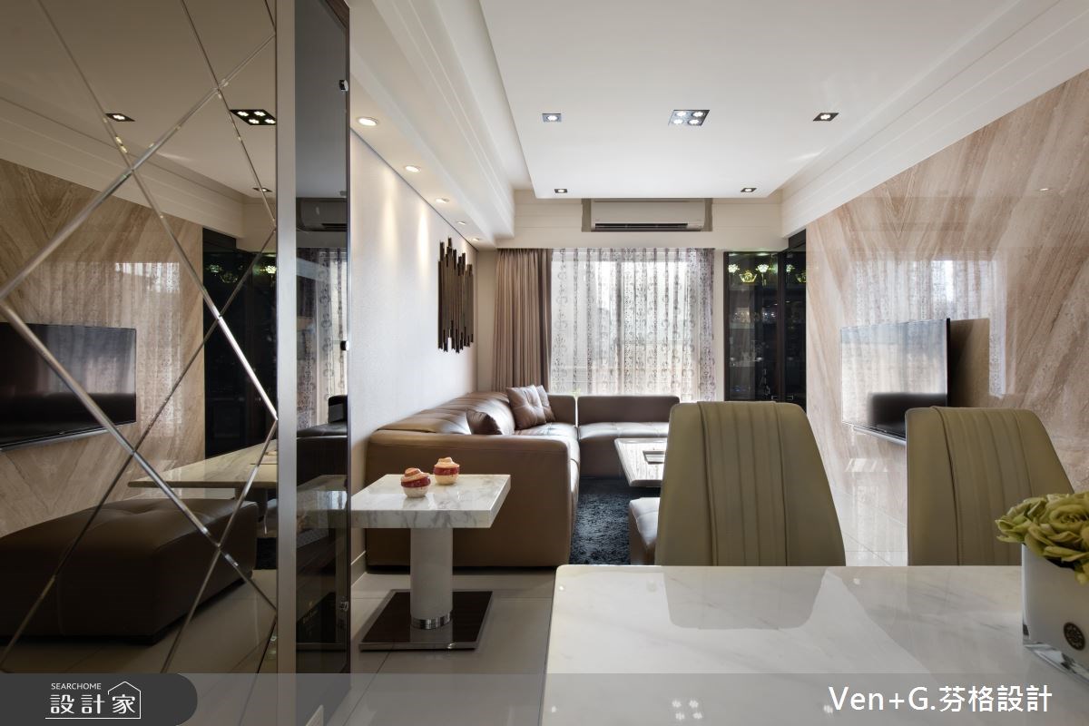 23坪新成屋(5年以下)＿奢華風客廳案例圖片＿芬格空間設計事務所＿芬格設計7.新古典奢華風 新北23坪奢華風之6