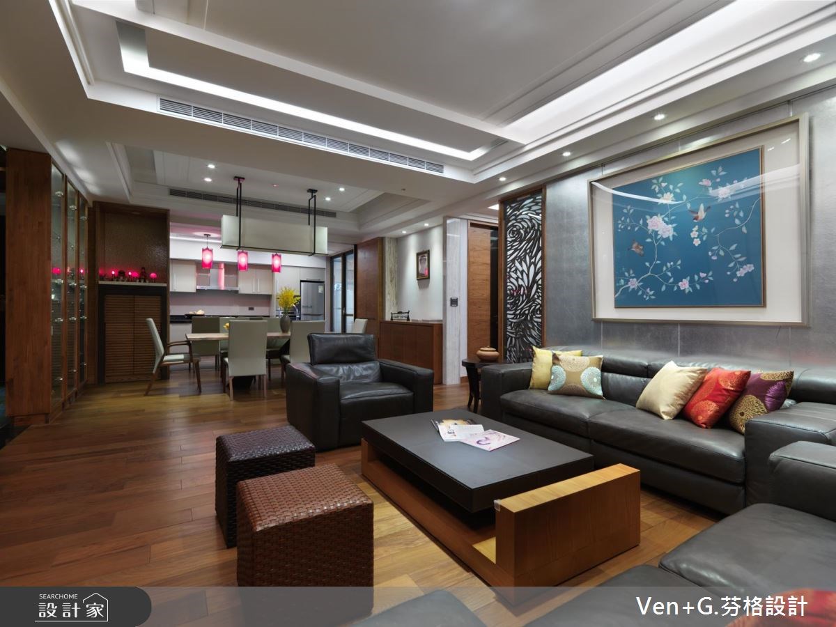 50坪新成屋(5年以下)＿新中式風客廳案例圖片＿芬格空間設計事務所＿芬格設計11.蝶戀花 台北50坪新中式風之7
