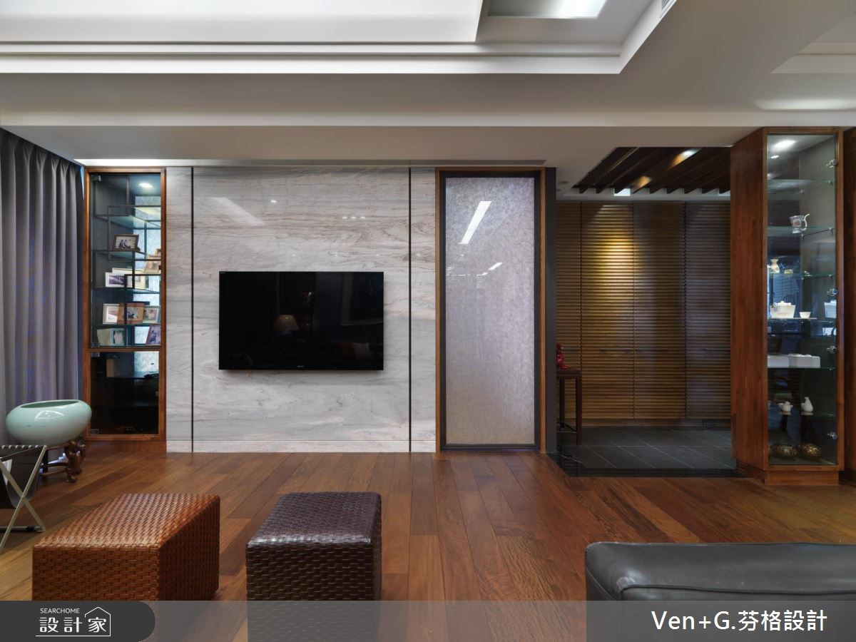 50坪新成屋(5年以下)＿新中式風客廳案例圖片＿芬格空間設計事務所＿芬格設計11.蝶戀花 台北50坪新中式風之8