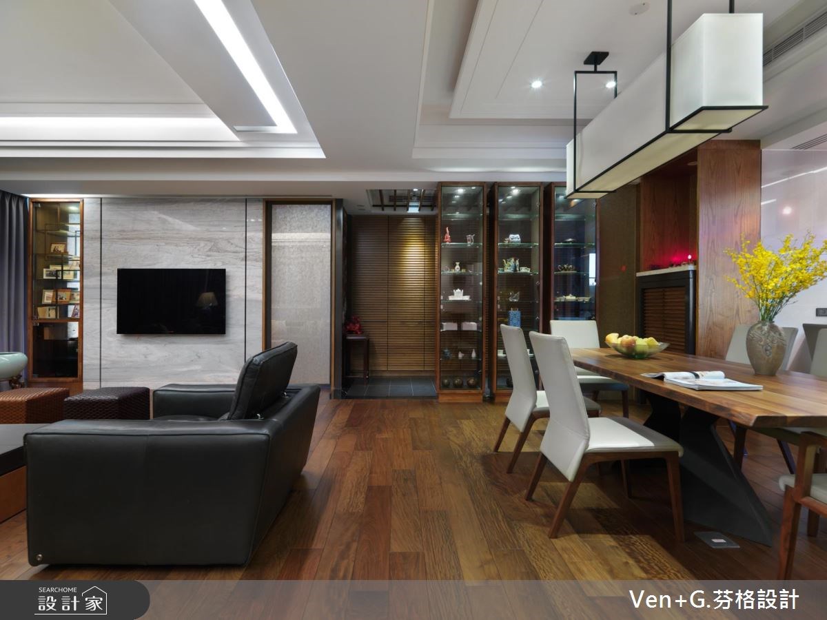 50坪新成屋(5年以下)＿新中式風客廳餐廳案例圖片＿芬格空間設計事務所＿芬格設計11.蝶戀花 台北50坪新中式風之9