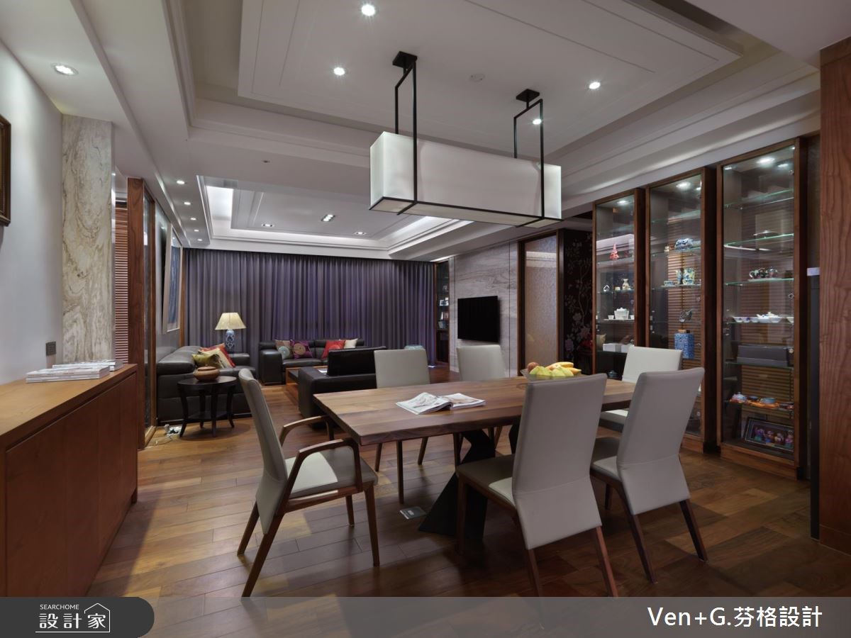 50坪新成屋(5年以下)＿新中式風餐廳案例圖片＿芬格空間設計事務所＿芬格設計11.蝶戀花 台北50坪新中式風之11