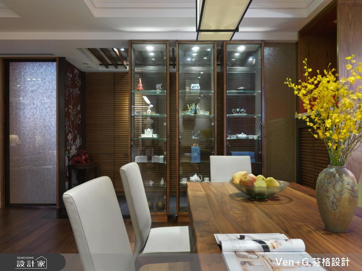 50坪新成屋(5年以下)＿新中式風餐廳案例圖片＿芬格空間設計事務所＿芬格設計11.蝶戀花 台北50坪新中式風之12