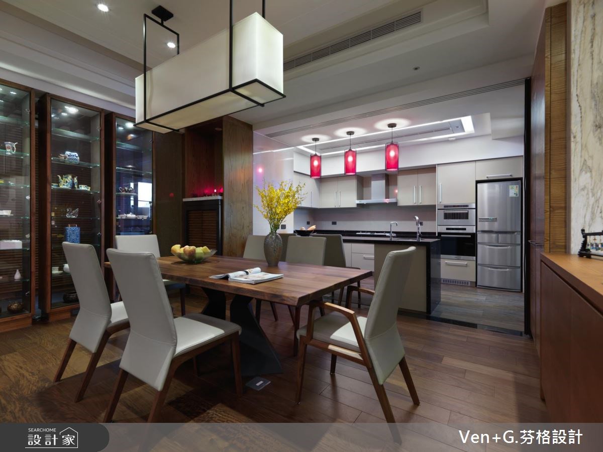 50坪新成屋(5年以下)＿新中式風餐廳案例圖片＿芬格空間設計事務所＿芬格設計11.蝶戀花 台北50坪新中式風之14