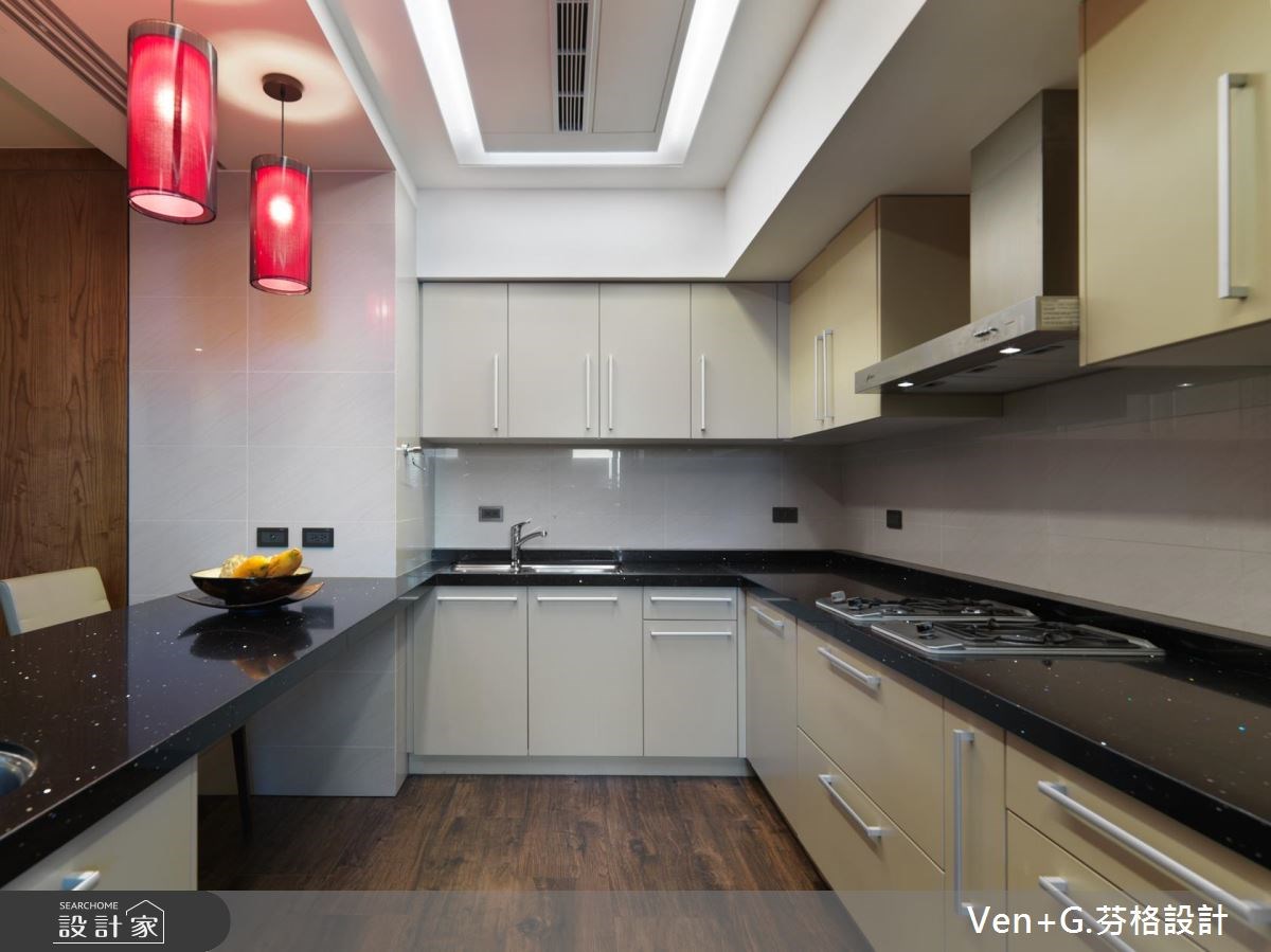 50坪新成屋(5年以下)＿新中式風廚房案例圖片＿芬格空間設計事務所＿芬格設計11.蝶戀花 台北50坪新中式風之16