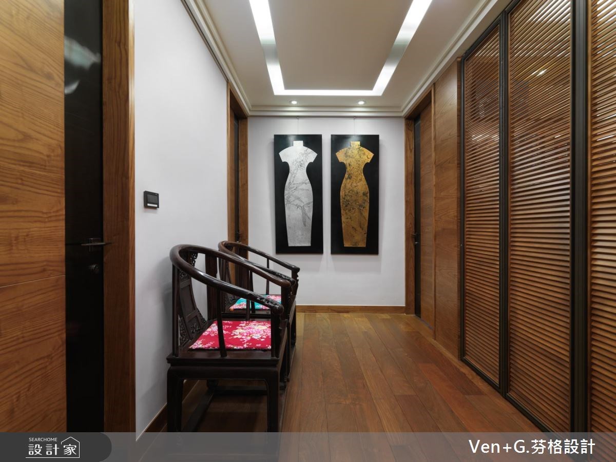 50坪新成屋(5年以下)＿新中式風走廊案例圖片＿芬格空間設計事務所＿芬格設計11.蝶戀花 台北50坪新中式風之17