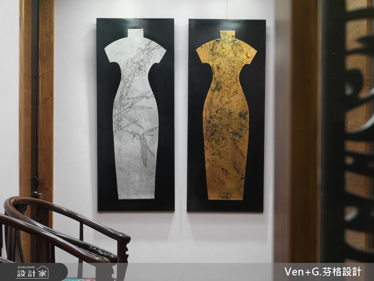 50坪新成屋(5年以下)＿新中式風走廊案例圖片＿芬格空間設計事務所＿芬格設計11.蝶戀花 台北50坪新中式風之19