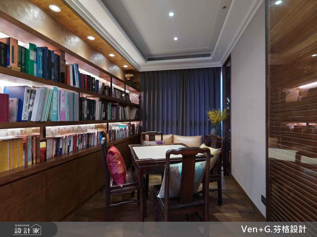 50坪新成屋(5年以下)＿新中式風書房案例圖片＿芬格空間設計事務所＿芬格設計11.蝶戀花 台北50坪新中式風之21
