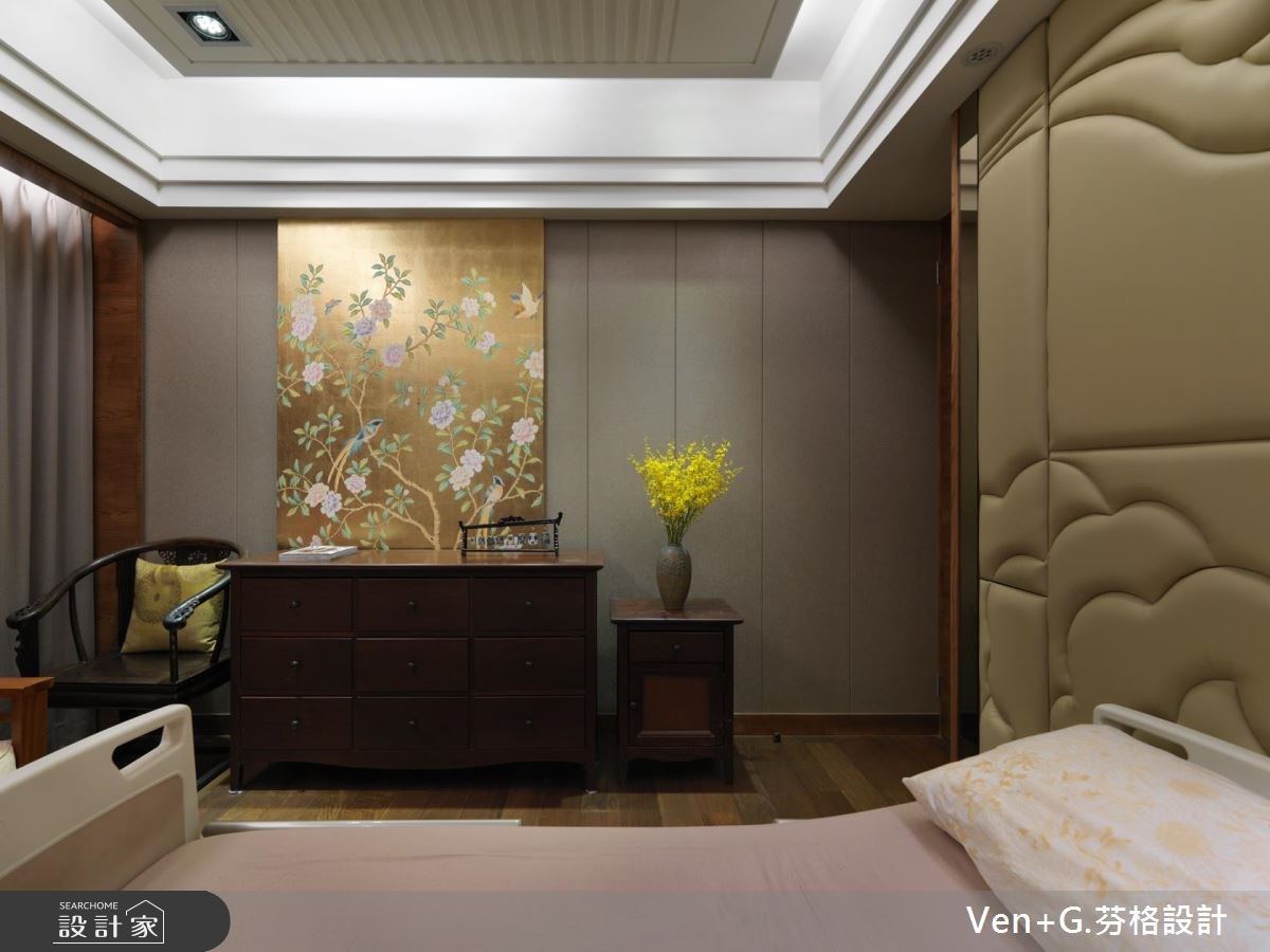 50坪新成屋(5年以下)＿新中式風臥室案例圖片＿芬格空間設計事務所＿芬格設計11.蝶戀花 台北50坪新中式風之23