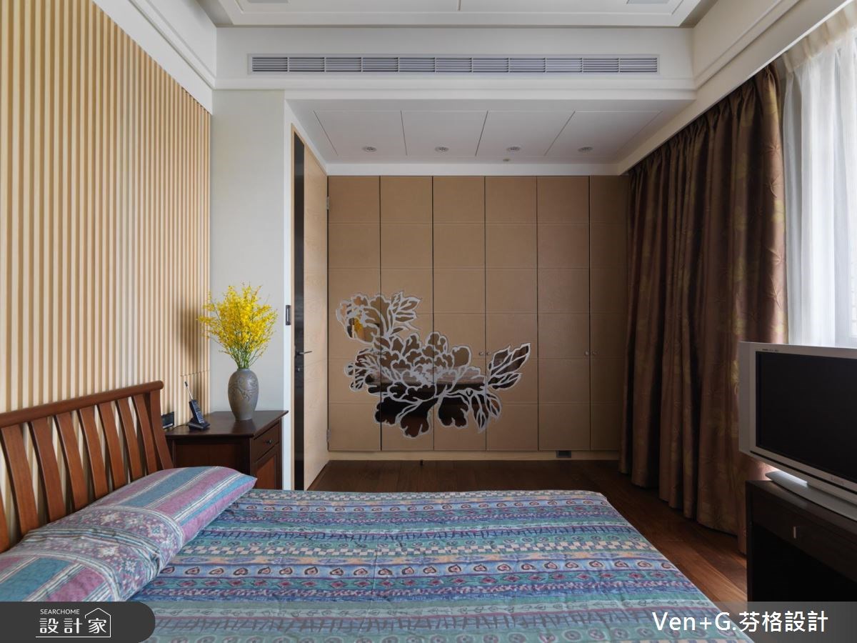 50坪新成屋(5年以下)＿新中式風臥室案例圖片＿芬格空間設計事務所＿芬格設計11.蝶戀花 台北50坪新中式風之27