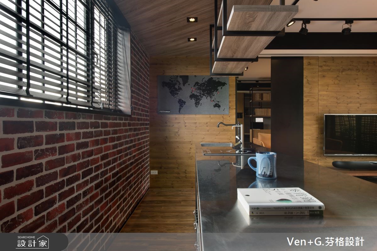 18坪老屋(16~30年)＿工業風吧檯案例圖片＿芬格空間設計事務所＿芬格設計12.英倫工業風 新北老屋翻新18坪工業風之2