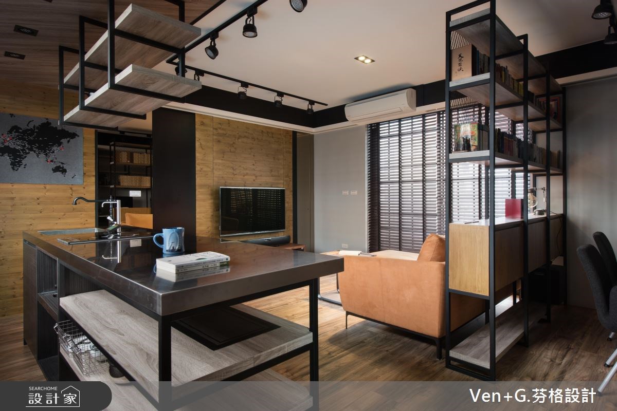 18坪老屋(16~30年)＿工業風吧檯案例圖片＿芬格空間設計事務所＿芬格設計12.英倫工業風 新北老屋翻新18坪工業風之3