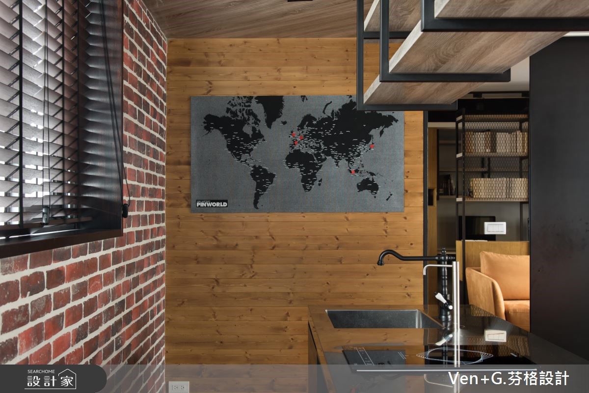 18坪老屋(16~30年)＿工業風吧檯案例圖片＿芬格空間設計事務所＿芬格設計12.英倫工業風 新北老屋翻新18坪工業風之11