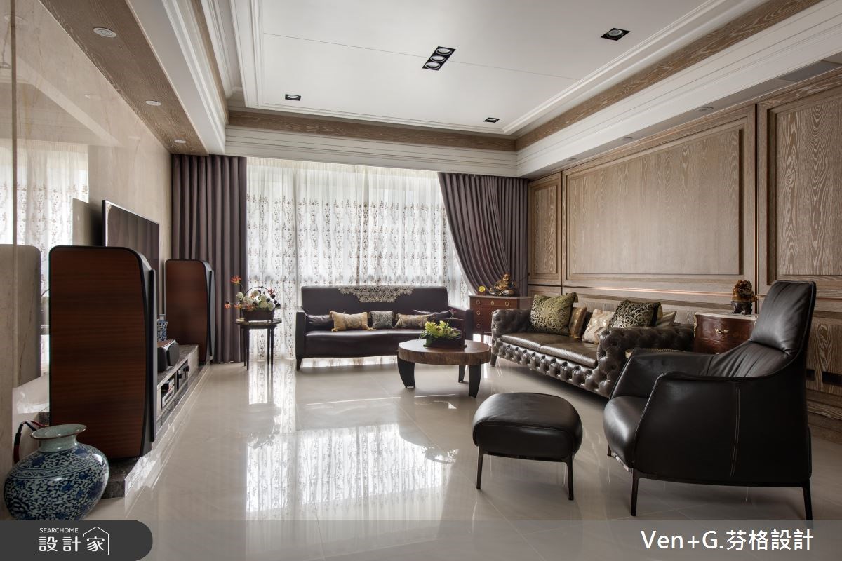 50坪新成屋(5年以下)＿新古典客廳案例圖片＿芬格空間設計事務所＿芬格設計13.向陽顏色 台北50坪新古典風之1