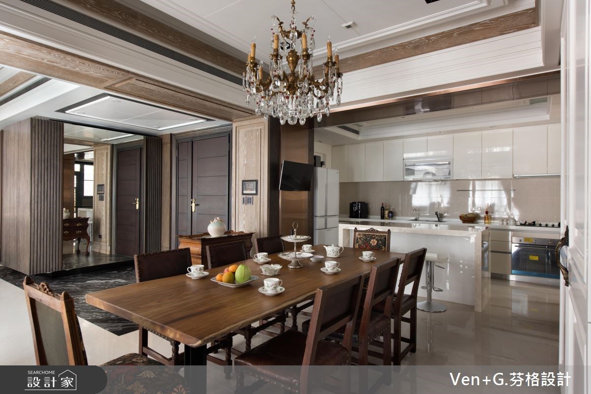 50坪新成屋(5年以下)＿新古典餐廳案例圖片＿芬格空間設計事務所＿芬格設計13.向陽顏色 台北50坪新古典風之7