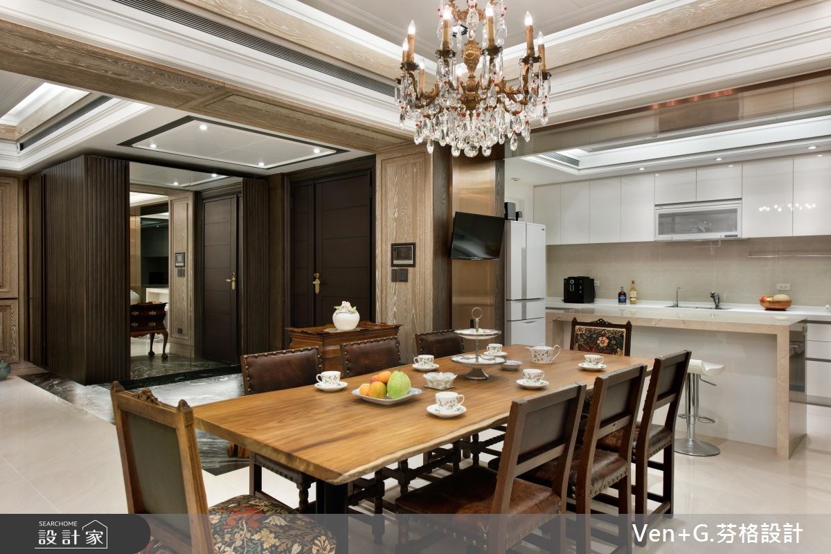 50坪新成屋(5年以下)＿新古典餐廳案例圖片＿芬格空間設計事務所＿芬格設計13.向陽顏色 台北50坪新古典風之8