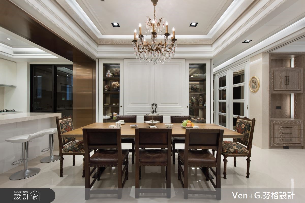 50坪新成屋(5年以下)＿新古典餐廳案例圖片＿芬格空間設計事務所＿芬格設計13.向陽顏色 台北50坪新古典風之10