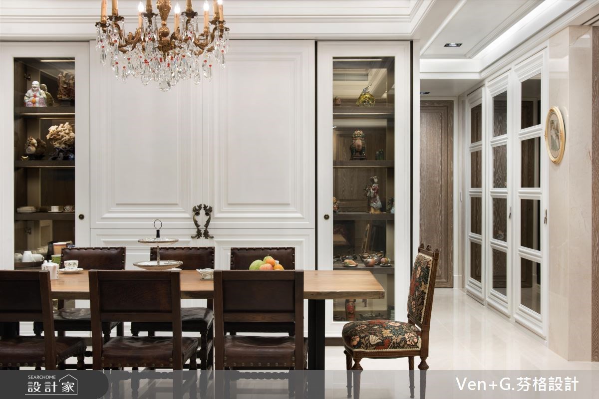 50坪新成屋(5年以下)＿新古典餐廳案例圖片＿芬格空間設計事務所＿芬格設計13.向陽顏色 台北50坪新古典風之11