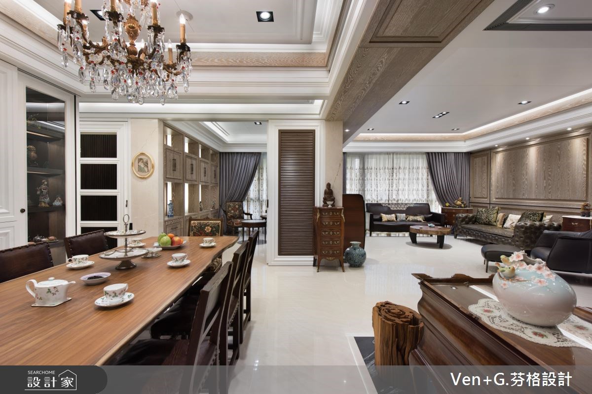 50坪新成屋(5年以下)＿新古典餐廳案例圖片＿芬格空間設計事務所＿芬格設計13.向陽顏色 台北50坪新古典風之12
