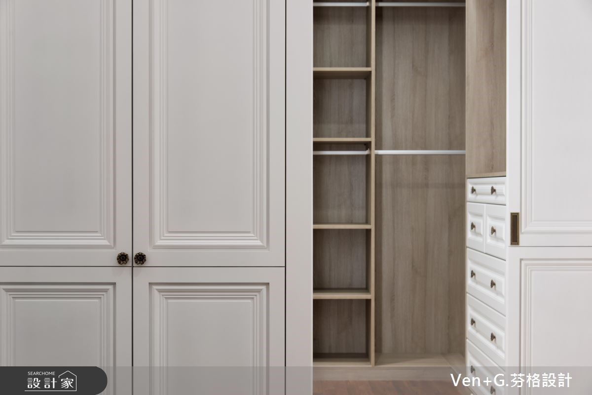 50坪新成屋(5年以下)＿新古典更衣間案例圖片＿芬格空間設計事務所＿芬格設計13.向陽顏色 台北50坪新古典風之25
