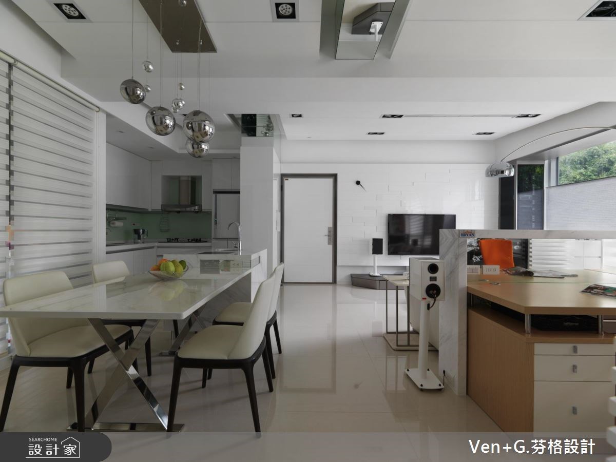 30坪新成屋(5年以下)＿現代風餐廳案例圖片＿芬格空間設計事務所＿芬格設計15.山光中的水影 台北30坪現代風之5