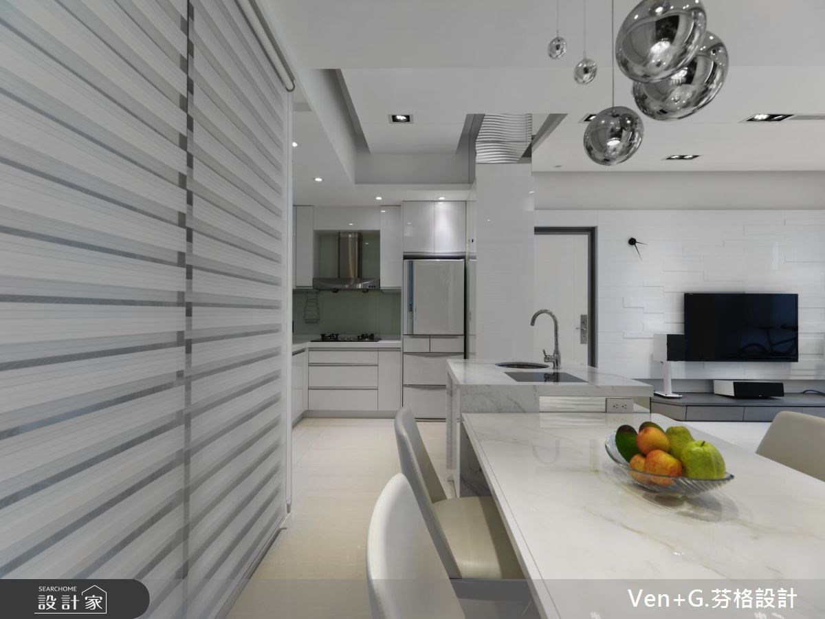 30坪新成屋(5年以下)＿現代風餐廳案例圖片＿芬格空間設計事務所＿芬格設計15.山光中的水影 台北30坪現代風之8