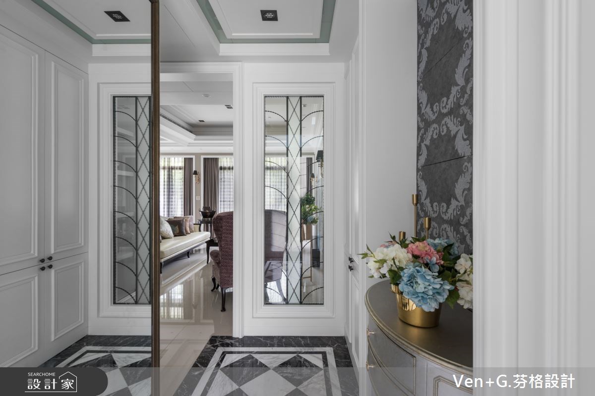 130坪新成屋(5年以下)＿美式風玄關案例圖片＿芬格空間設計事務所＿芬格設計17.自然人文風雅 台北130坪美式風之1