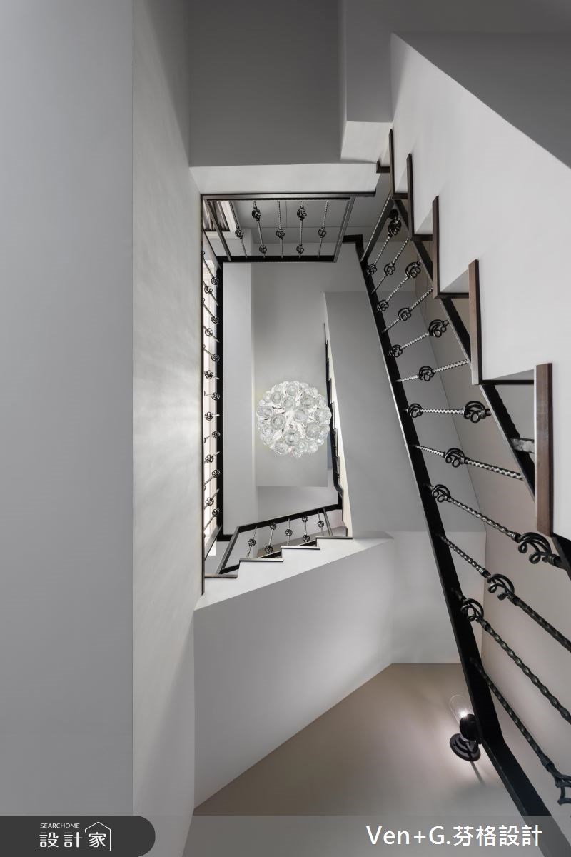 130坪新成屋(5年以下)＿美式風樓梯案例圖片＿芬格空間設計事務所＿芬格設計17.自然人文風雅 台北130坪美式風之13